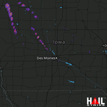 Hail Map Milford, IA 08-19-2017