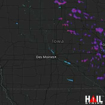 Hail Map Cedar Rapids, IA 06-09-2018