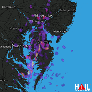 Hail Map Reedville, VA 12-25-2020
