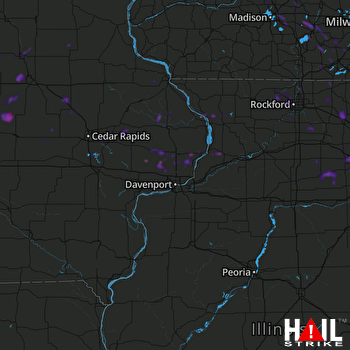 Hail Map Wheaton, IL 07-02-2019
