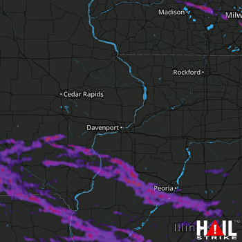 Hail Map Springfield, IL 06-19-2021