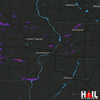Hail Map Sterling, IL 06-21-2021