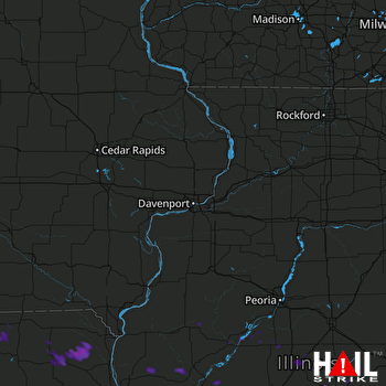 Hail Map Springfield, IL 07-16-2017