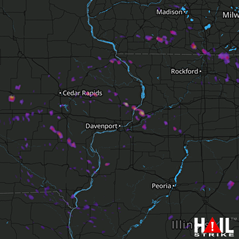 Hail Map Dubuque, IA 08-10-2017