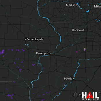 Hail Map Pleasantville, IA 08-21-2017