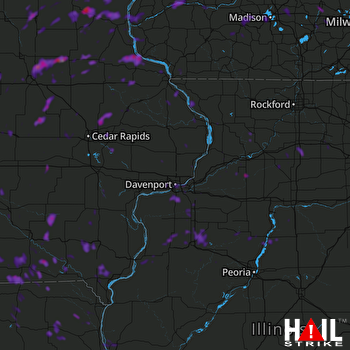 Hail Map Milan, IL 07-13-2018