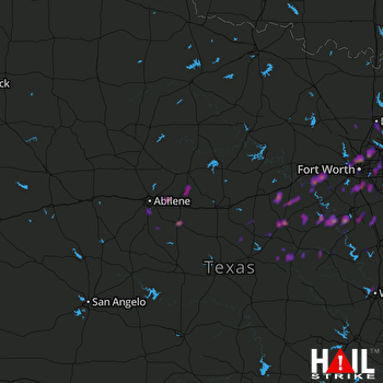 Hail Map Arlington, TX 03-09-2019