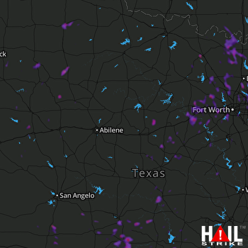 Hail Map Mineral Wells, TX 07-10-2019