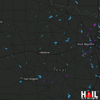 Hail Map Fort Worth, TX 03-19-2020