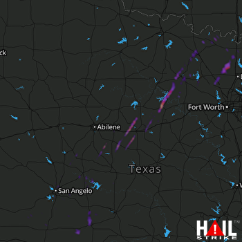 Hail Map Eastland, TX 10-13-2021