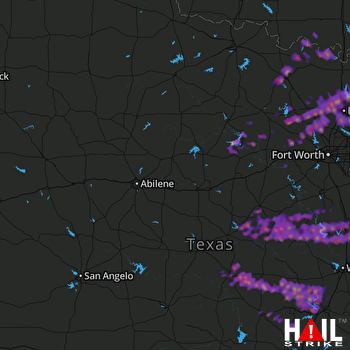 Hail Map Denton, TX 03-26-2017