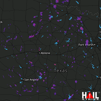 Hail Map Stephenville, TX 08-06-2017