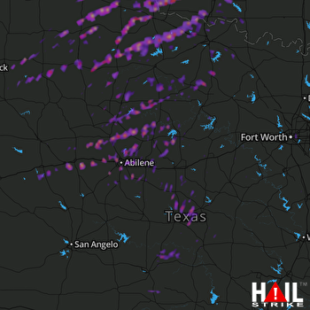 Hail Map Abilene, TX 10-22-2017