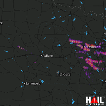 Hail Map Weatherford, TX 04-21-2018