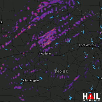Hail Map Denton, TX 05-03-2018