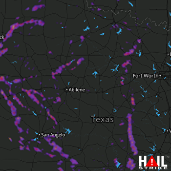 Hail Map Snyder, TX 05-16-2018