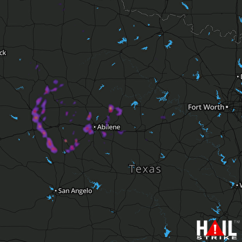 Hail Map Clyde, TX 06-08-2018
