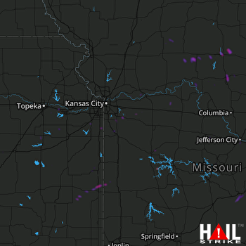 Hail Map Moberly, MO 05-02-2019