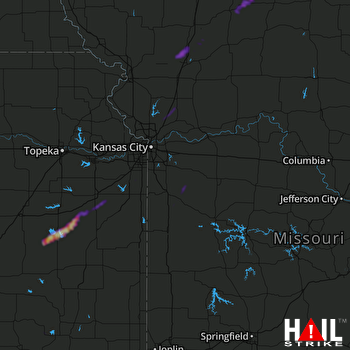 Hail Map Burlington, KS 10-11-2021