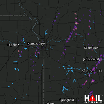 Hail Map Jefferson City, MO 03-29-2017