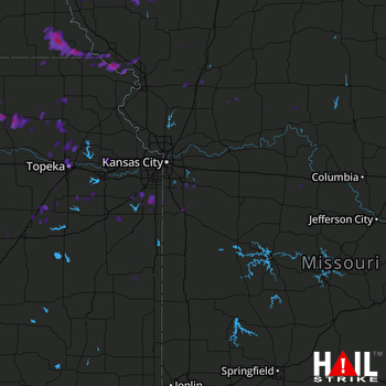 Hail Map Spring Hill, KS 04-16-2017