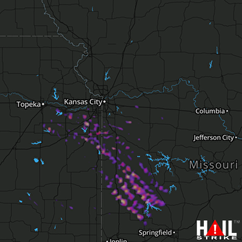 Hail Map Olathe, KS 05-31-2017