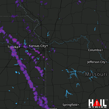 Hail Map Olathe, KS 06-17-2017