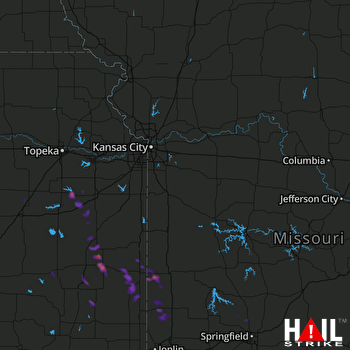 Hail Map Moran, KS 06-27-2017