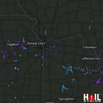 Hail Map Louisburg, KS 07-13-2017