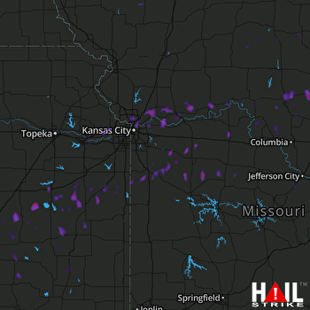 Hail Map Kansas City, MO 10-14-2017