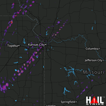 Hail Map Olathe, KS 04-13-2018