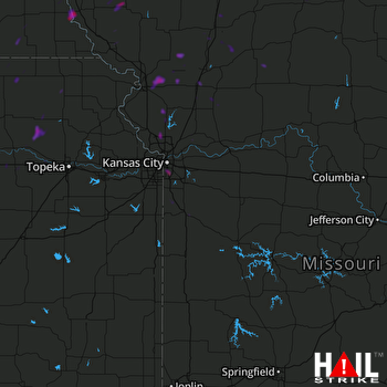 Hail Map Leawood, KS 05-29-2018
