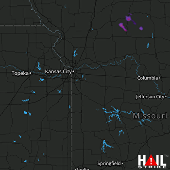 Hail Map Milan, MO 06-09-2018