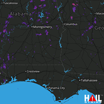 Hail Map Prattville, AL 06-15-2017