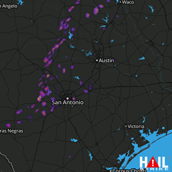 Hail Map San Antonio, TX 01-10-2020