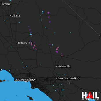 Hail Map Barstow, CA 09-12-2017