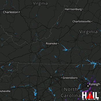 Hail Map Garner, NC 07-16-2017