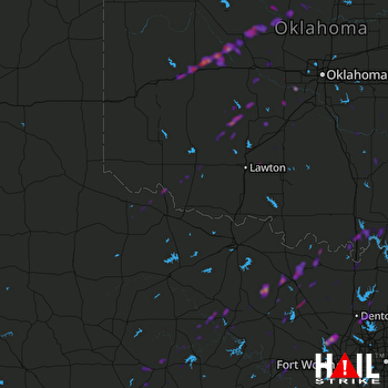 Hail Map Clinton, OK 02-07-2019