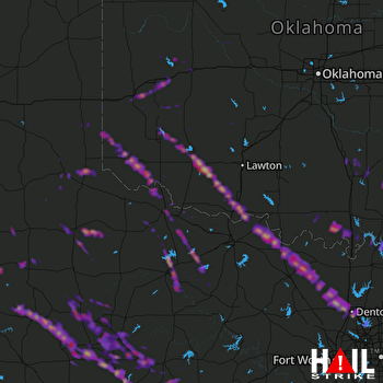 Hail Map Denton, TX 05-23-2017