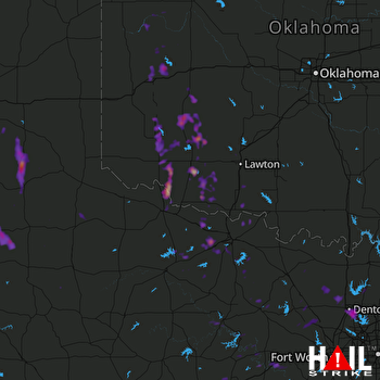 Hail Map Hobart, OK 06-09-2017