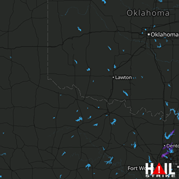 Hail Map Roanoke, TX 08-17-2017