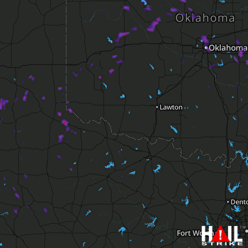 Hail Map Oklahoma City, OK 08-22-2017