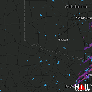 Hail Map Denton, TX 04-13-2018