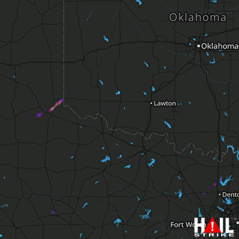Hail Map Sanger, TX 04-21-2018