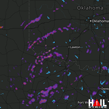 Hail Map Fort Worth, TX 05-02-2018