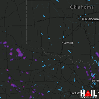 Hail Map Aubrey, TX 06-07-2018