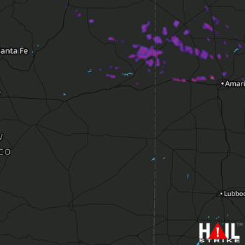 Hail Map Panhandle, TX 06-25-2018