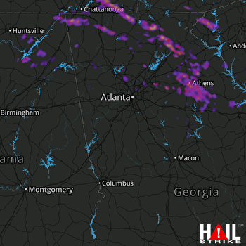 Hail Map Lawrenceville, GA 03-21-2017