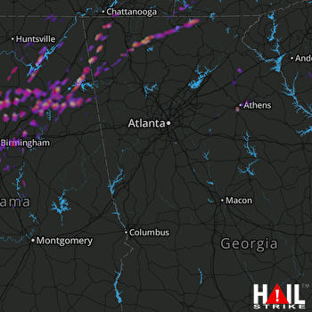 Hail Map Athens, GA 03-27-2017