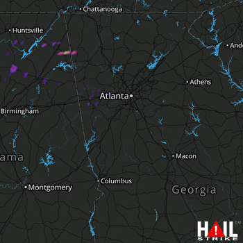 Hail Map Douglasville, GA 05-28-2017